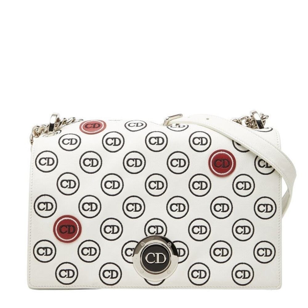Dior Diorama CD Logo Chain Shoulder Bag White
